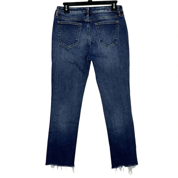 Vigoss Stevie Crop Straight Leg Jeans Sz 28 Blue Vintage Wash Patch Pocket 30x26 - Picture 2 of 9